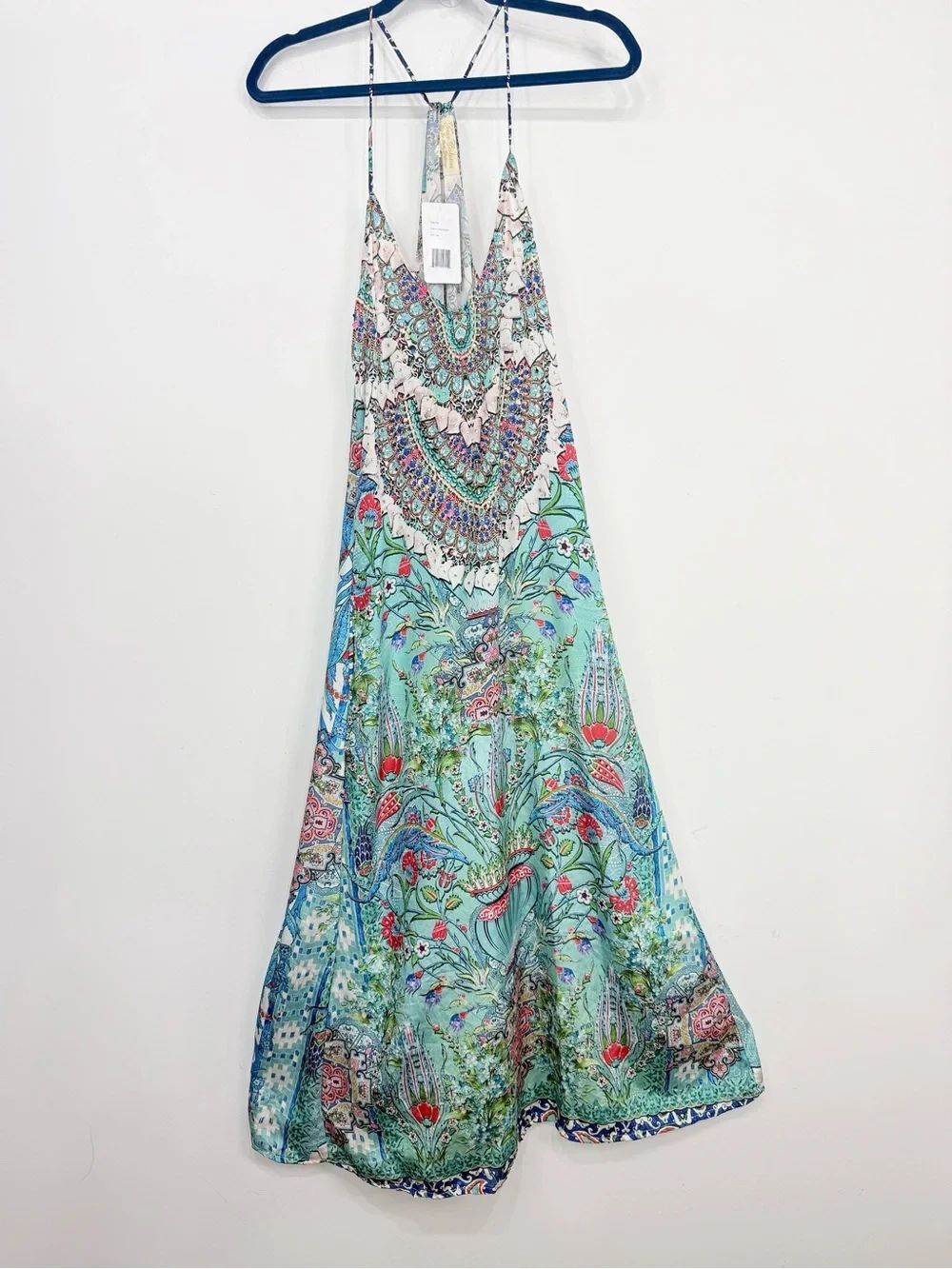 True Colour La Moda Colorful Floral Rhinestone Sparkle Flowy Beach Dress NEW